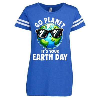 Go Planet ItS Your Earth Day Cute Earth Enza Ladies Jersey Football T-Shirt