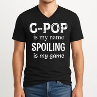 G Pop Is My Name Spoiling Is My Game Grandpop Grandpa V-Neck T-Shirt