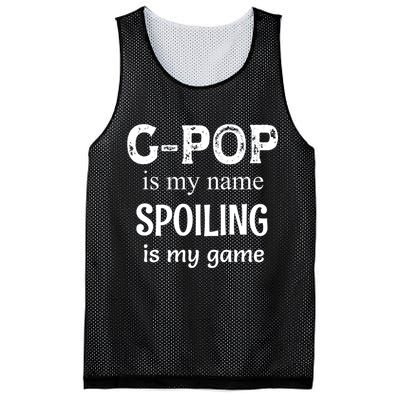 G Pop Is My Name Spoiling Is My Game Grandpop Grandpa Mesh Reversible Basketball Jersey Tank