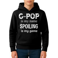 G Pop Is My Name Spoiling Is My Game Grandpop Grandpa Kids Hoodie