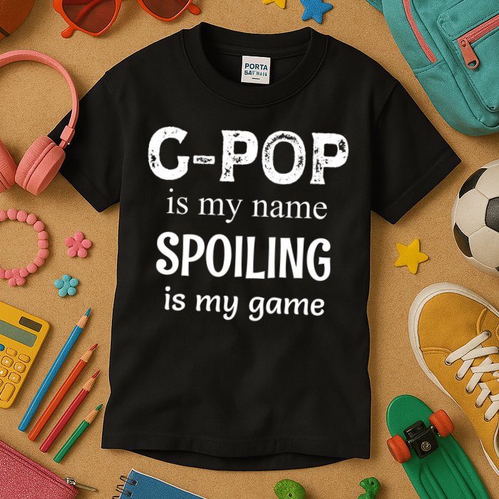 G Pop Is My Name Spoiling Is My Game Grandpop Grandpa Kids T-Shirt