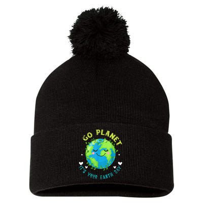 Go Planet ItS Your Earth Day Pom Pom 12in Knit Beanie