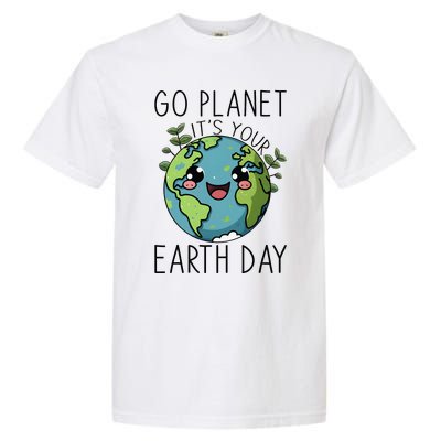 Go Planet Its Your Earth Day 2024 Teacher Cute Earth Garment-Dyed Heavyweight T-Shirt