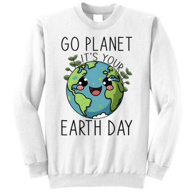 Go Planet Its Your Earth Day 2024 Teacher Cute Earth Sweatshirt