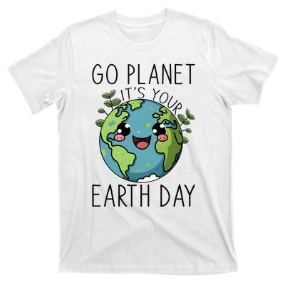 Go Planet Its Your Earth Day 2024 Teacher Cute Earth T-Shirt