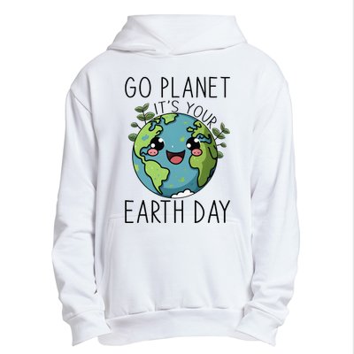 Go Planet Its Your Earth Day 2024 Teacher Cute Earth Urban Pullover Hoodie