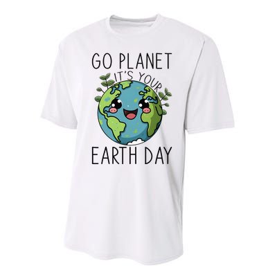 Go Planet Its Your Earth Day 2024 Teacher Cute Earth Performance Sprint T-Shirt