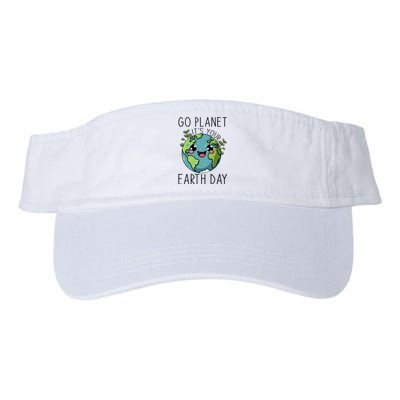 Go Planet Its Your Earth Day 2024 Teacher Cute Earth Valucap Bio-Washed Visor