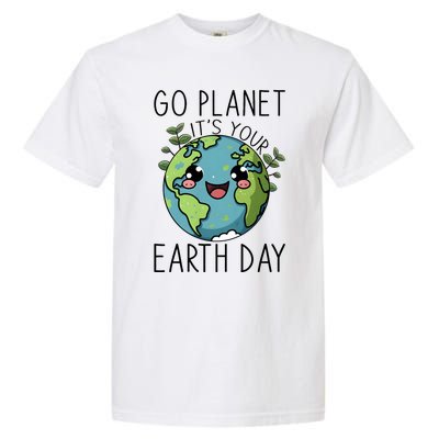 Go Planet Its Your Earth Day 2024 Teacher Cute Earth Garment-Dyed Heavyweight T-Shirt