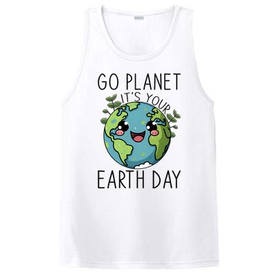 Go Planet Its Your Earth Day 2024 Teacher Cute Earth PosiCharge Competitor Tank