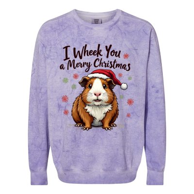 Guinea Pig I Wheek You A Merry Christmas Guinea Pigs Colorblast Crewneck Sweatshirt