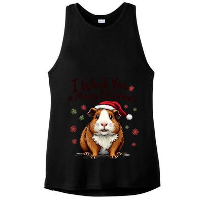 Guinea Pig I Wheek You A Merry Christmas Guinea Pigs Ladies PosiCharge Tri-Blend Wicking Tank