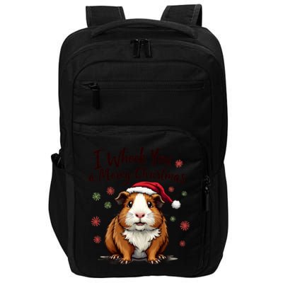 Guinea Pig I Wheek You A Merry Christmas Guinea Pigs Impact Tech Backpack