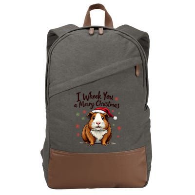 Guinea Pig I Wheek You A Merry Christmas Guinea Pigs Cotton Canvas Backpack