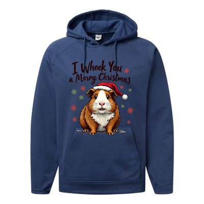 Guinea Pig I Wheek You A Merry Christmas Guinea Pigs Performance Fleece Hoodie