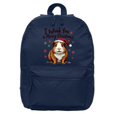 Guinea Pig I Wheek You A Merry Christmas Guinea Pigs 16 in Basic Backpack