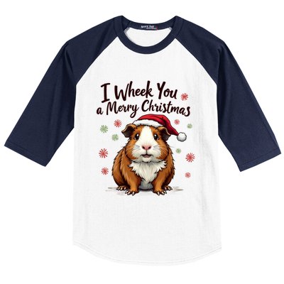 Guinea Pig I Wheek You A Merry Christmas Guinea Pigs Baseball Sleeve Shirt