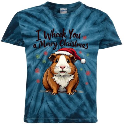 Guinea Pig I Wheek You A Merry Christmas Guinea Pigs Kids Tie-Dye T-Shirt