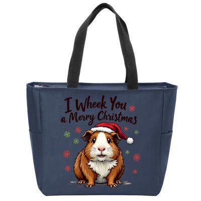 Guinea Pig I Wheek You A Merry Christmas Guinea Pigs Zip Tote Bag