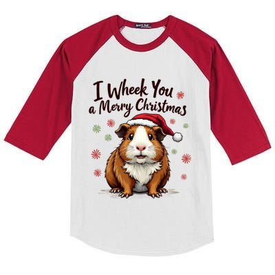 Guinea Pig I Wheek You A Merry Christmas Guinea Pigs Kids Colorblock Raglan Jersey