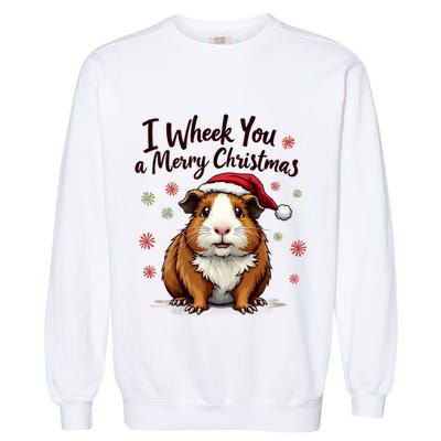 Guinea Pig I Wheek You A Merry Christmas Guinea Pigs Garment-Dyed Sweatshirt