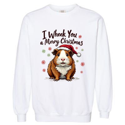 Guinea Pig I Wheek You A Merry Christmas Guinea Pigs Garment-Dyed Sweatshirt