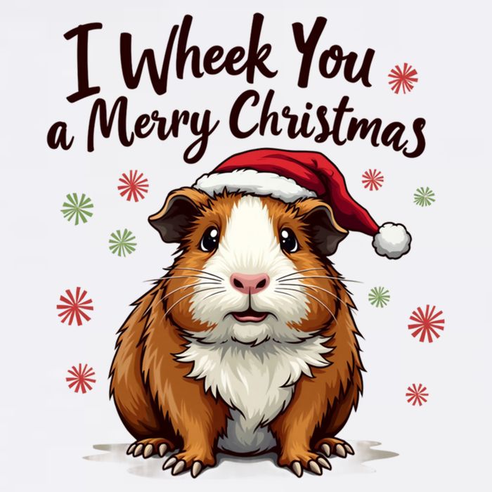Guinea Pig I Wheek You A Merry Christmas Guinea Pigs Apron