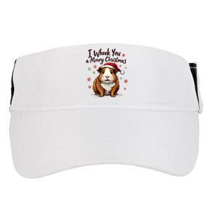 Guinea Pig I Wheek You A Merry Christmas Guinea Pigs Adult Drive Performance Visor