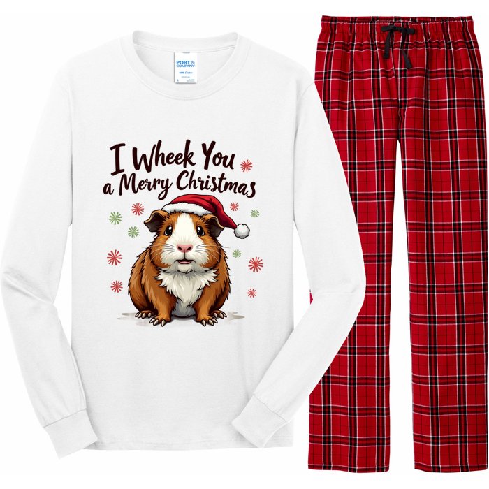 Guinea Pig I Wheek You A Merry Christmas Guinea Pigs Long Sleeve Pajama Set