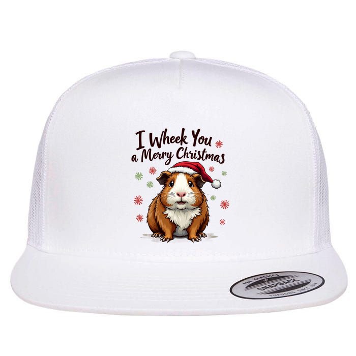 Guinea Pig I Wheek You A Merry Christmas Guinea Pigs Flat Bill Trucker Hat