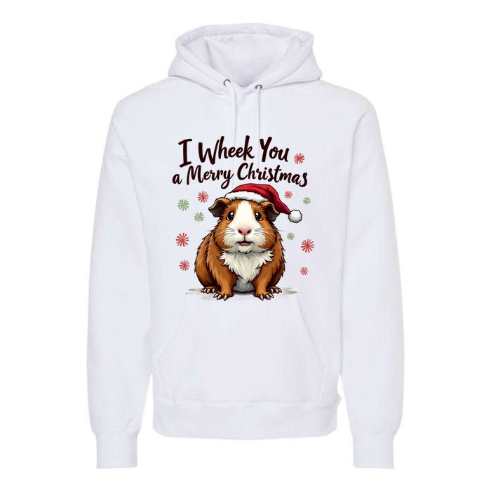 Guinea Pig I Wheek You A Merry Christmas Guinea Pigs Premium Hoodie