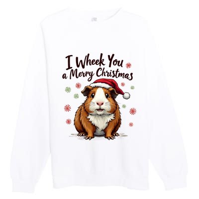 Guinea Pig I Wheek You A Merry Christmas Guinea Pigs Premium Crewneck Sweatshirt