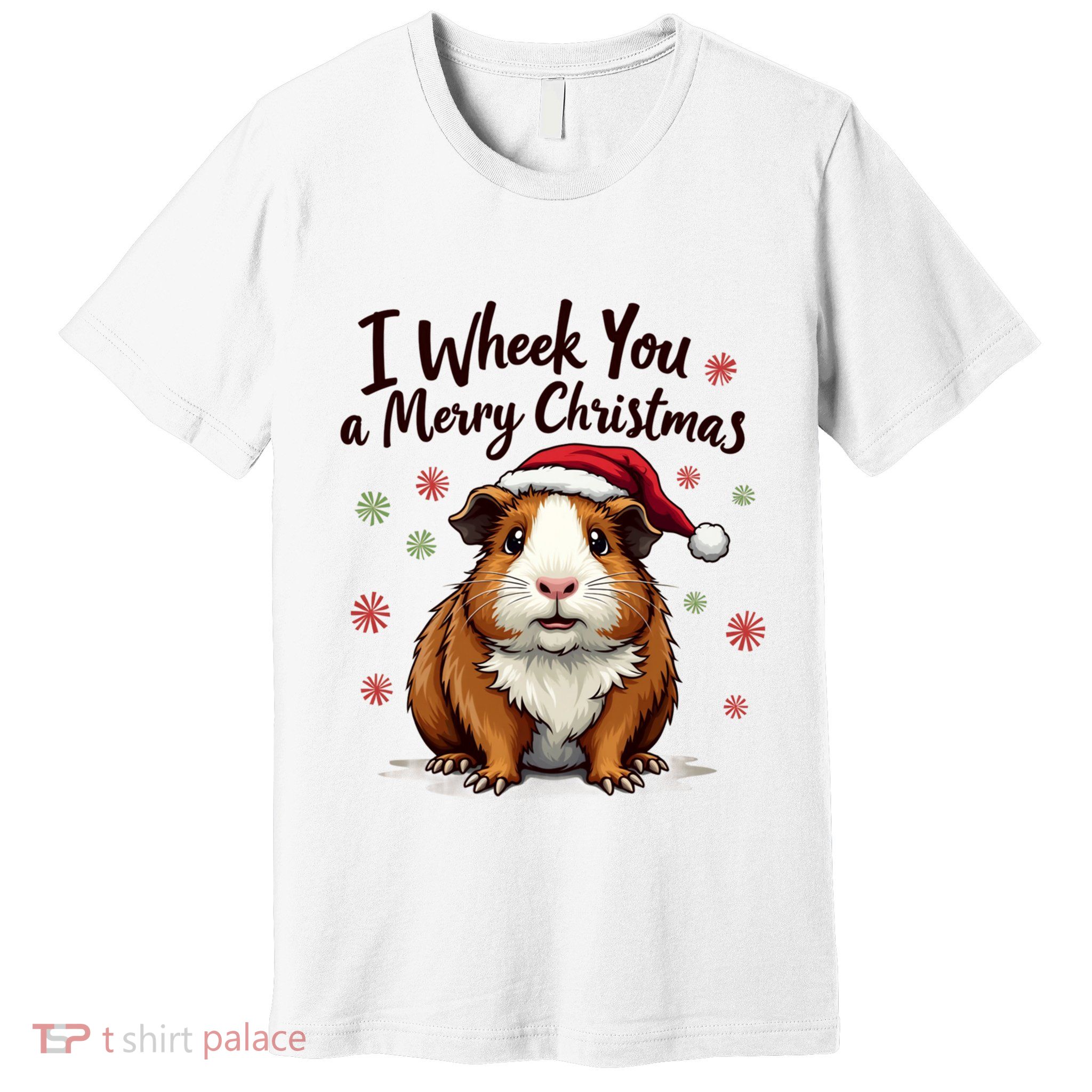 Guinea Pig I Wheek You A Merry Christmas Guinea Pigs Premium T-Shirt