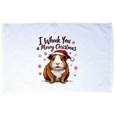 Guinea Pig I Wheek You A Merry Christmas Guinea Pigs Microfiber Hand Towel