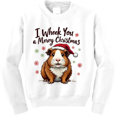 Guinea Pig I Wheek You A Merry Christmas Guinea Pigs Kids Sweatshirt