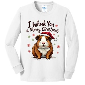 Guinea Pig I Wheek You A Merry Christmas Guinea Pigs Kids Long Sleeve Shirt