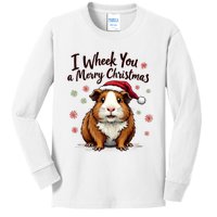 Guinea Pig I Wheek You A Merry Christmas Guinea Pigs Kids Long Sleeve Shirt