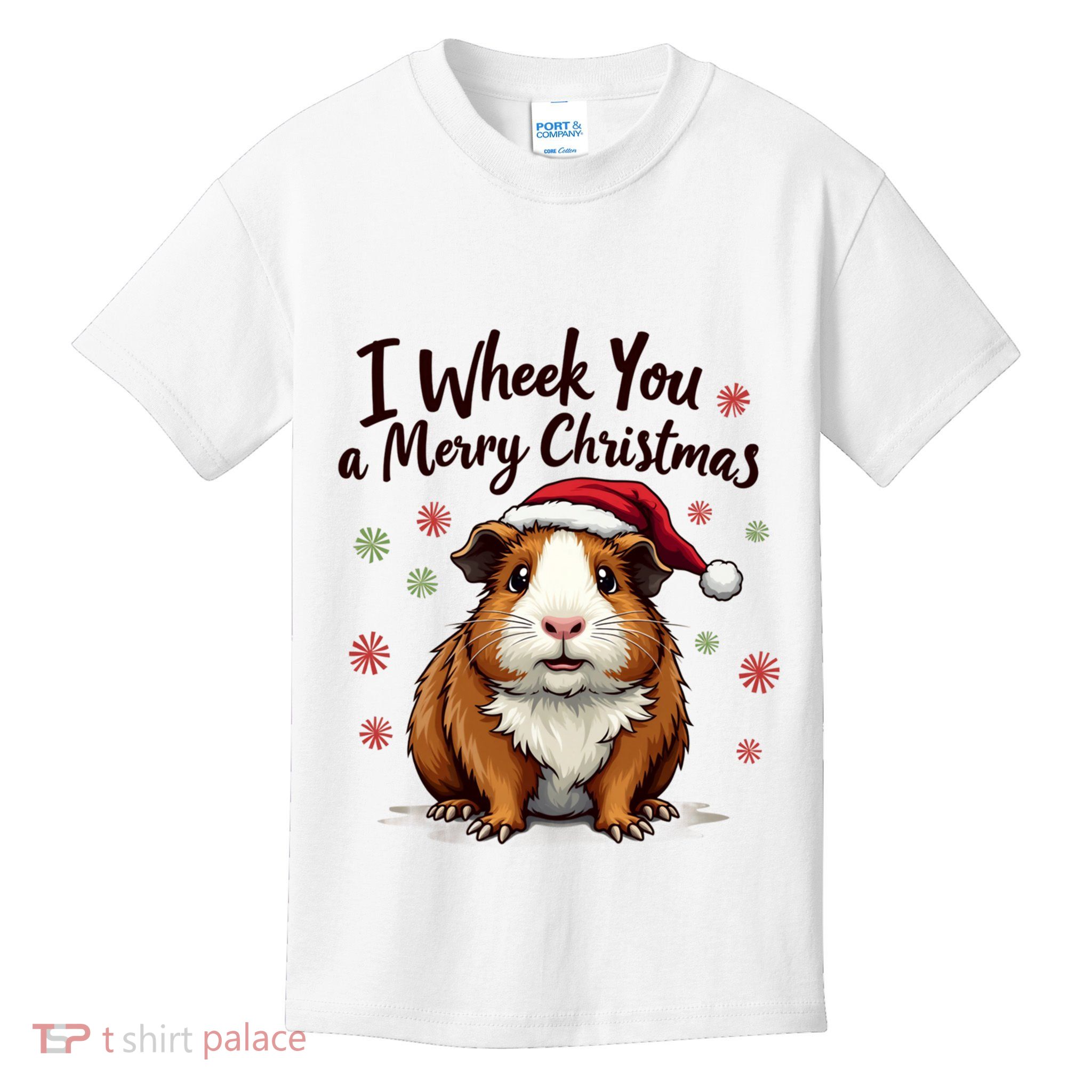 Guinea Pig I Wheek You A Merry Christmas Guinea Pigs Kids T-Shirt