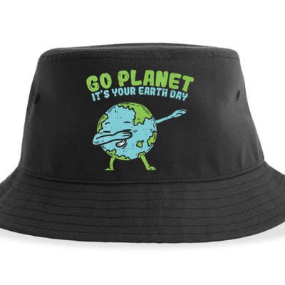 Go Planet Its Your Earth Day Funny Dabbing Dab Dance Sustainable Bucket Hat