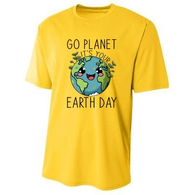 Go Planet Its Your Earth Day 2024 Teacher Youth Performance Sprint T-Shirt