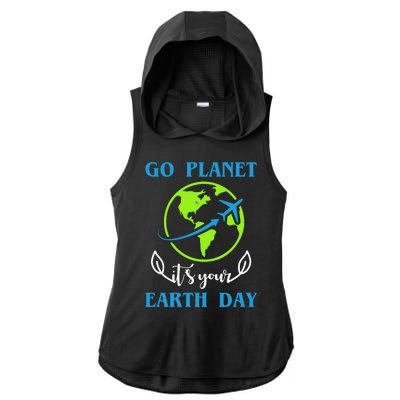 Go Planet It's Your Earth Day Ladies PosiCharge Tri-Blend Wicking Draft Hoodie Tank