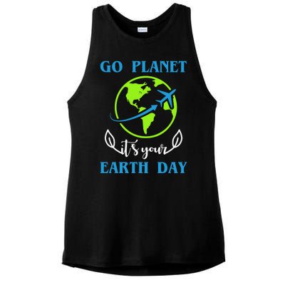 Go Planet It's Your Earth Day Ladies PosiCharge Tri-Blend Wicking Tank