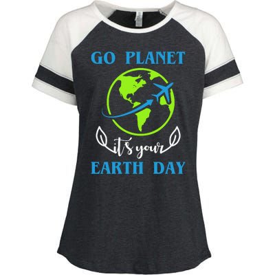 Go Planet It's Your Earth Day Enza Ladies Jersey Colorblock Tee