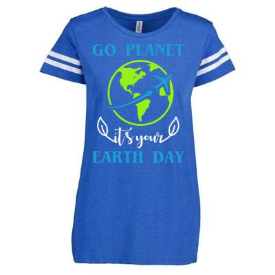 Go Planet It's Your Earth Day Enza Ladies Jersey Football T-Shirt