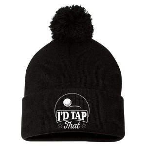 Golf Players I'd Tap That Golfer Ball Birdie Funny Golf Pom Pom 12in Knit Beanie