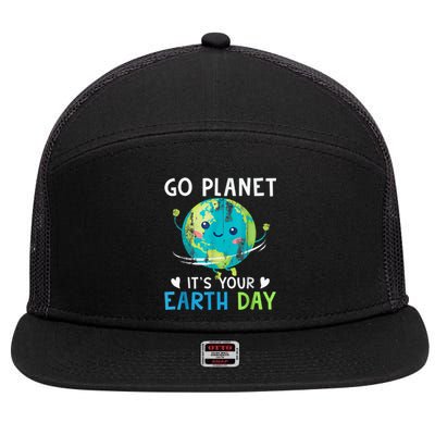 Go Planet It's Your Earth Day 7 Panel Mesh Trucker Snapback Hat