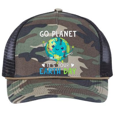 Go Planet It's Your Earth Day Retro Rope Trucker Hat Cap