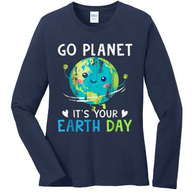 Go Planet It's Your Earth Day Ladies Long Sleeve Shirt