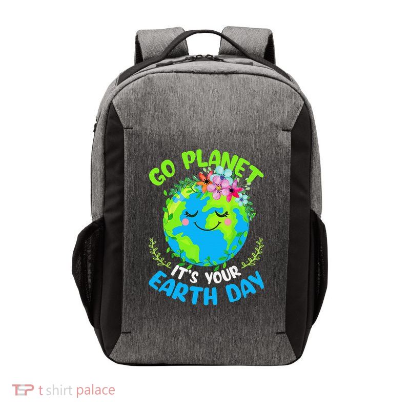 Go Planet Its Your Earth Day 2025 Teacher Vector Backpack
