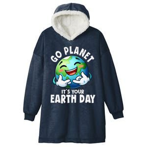 Go Planet ItS Your Earth Day Cute Earth Hooded Wearable Blanket